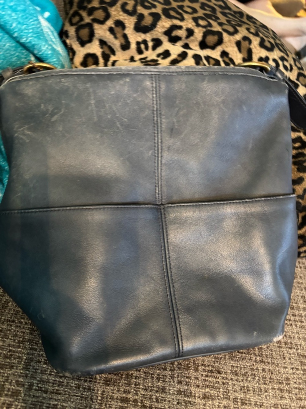 Coach Black Paneled Leather Shoulder Bag